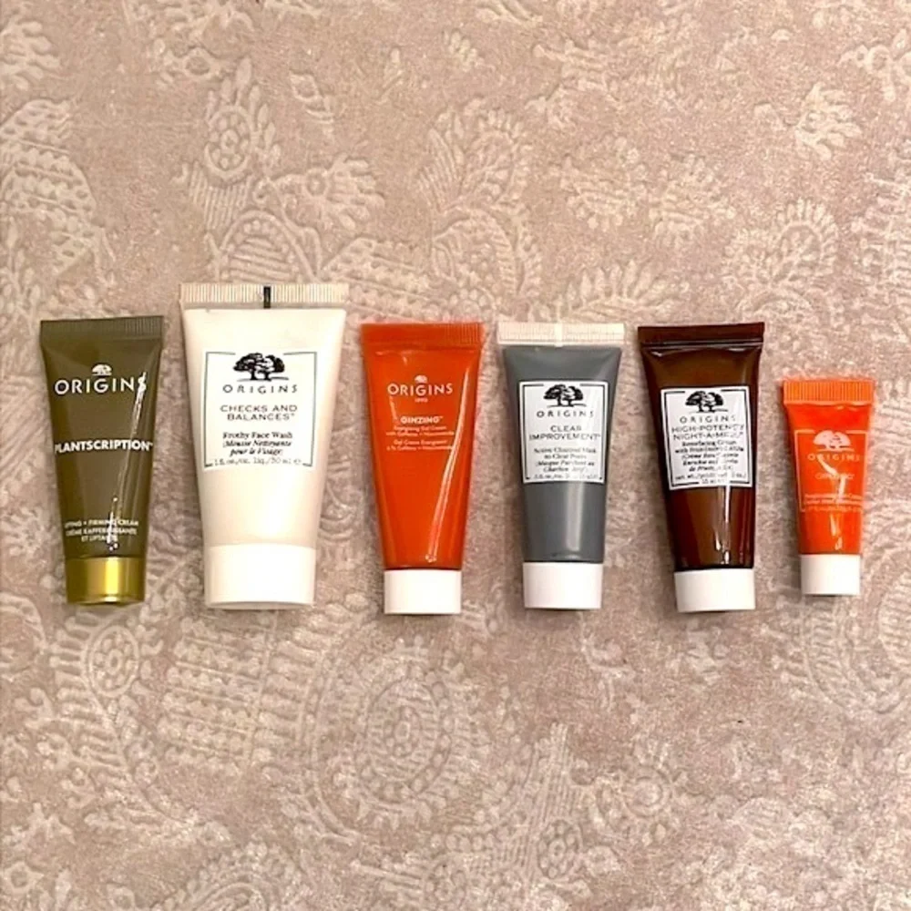Brand New Origins Skincare 6-Piece Travel Set Eye Cream Ginzing Resurfacing